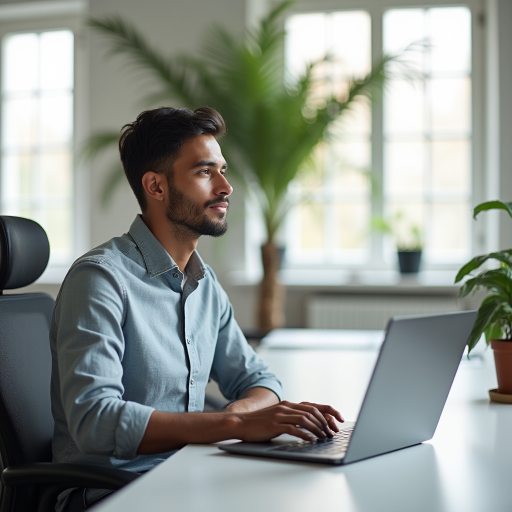 Persona usando la plataforma por primera vez en su escritorio